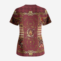 Zodiac Signs Scrub Top The Fire Element Baroque Hearts Card