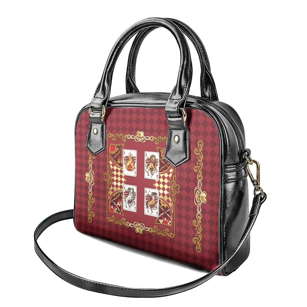 Zodiac Signs Shoulder Handbag The Fire Element Baroque Hearts Card