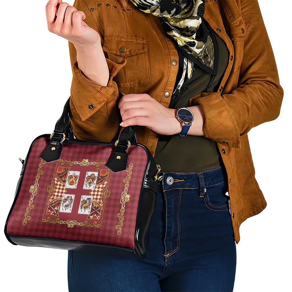 Zodiac Signs Shoulder Handbag The Fire Element Baroque Hearts Card