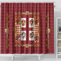 Zodiac Signs Shower Curtain The Fire Element Baroque Hearts Card