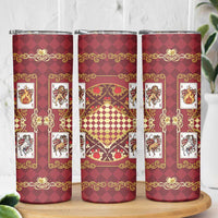 Zodiac Signs Skinny Tumbler The Fire Element Baroque Hearts Card