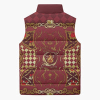 Zodiac Signs Sleeveless Puffer Jacket The Fire Element Baroque Hearts Card
