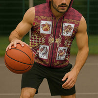 Zodiac Signs Sleeveless Zip Hoodie The Fire Element Baroque Hearts Card