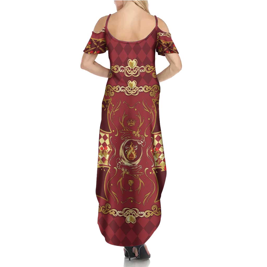 Zodiac Signs Summer Maxi Dress The Fire Element Baroque Hearts Card