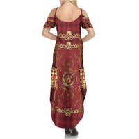 Zodiac Signs Summer Maxi Dress The Fire Element Baroque Hearts Card