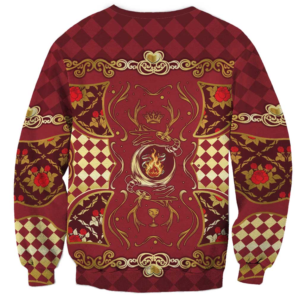 Zodiac Signs Sweatshirt The Fire Element Baroque Hearts Card