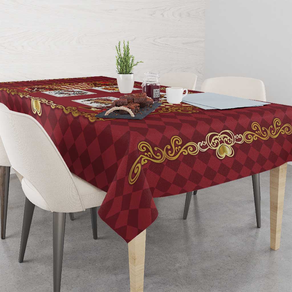 Zodiac Signs Tablecloth The Fire Element Baroque Hearts Card