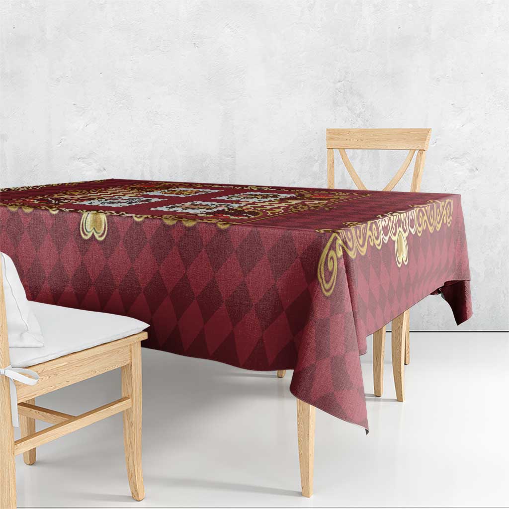 Zodiac Signs Tablecloth The Fire Element Baroque Hearts Card
