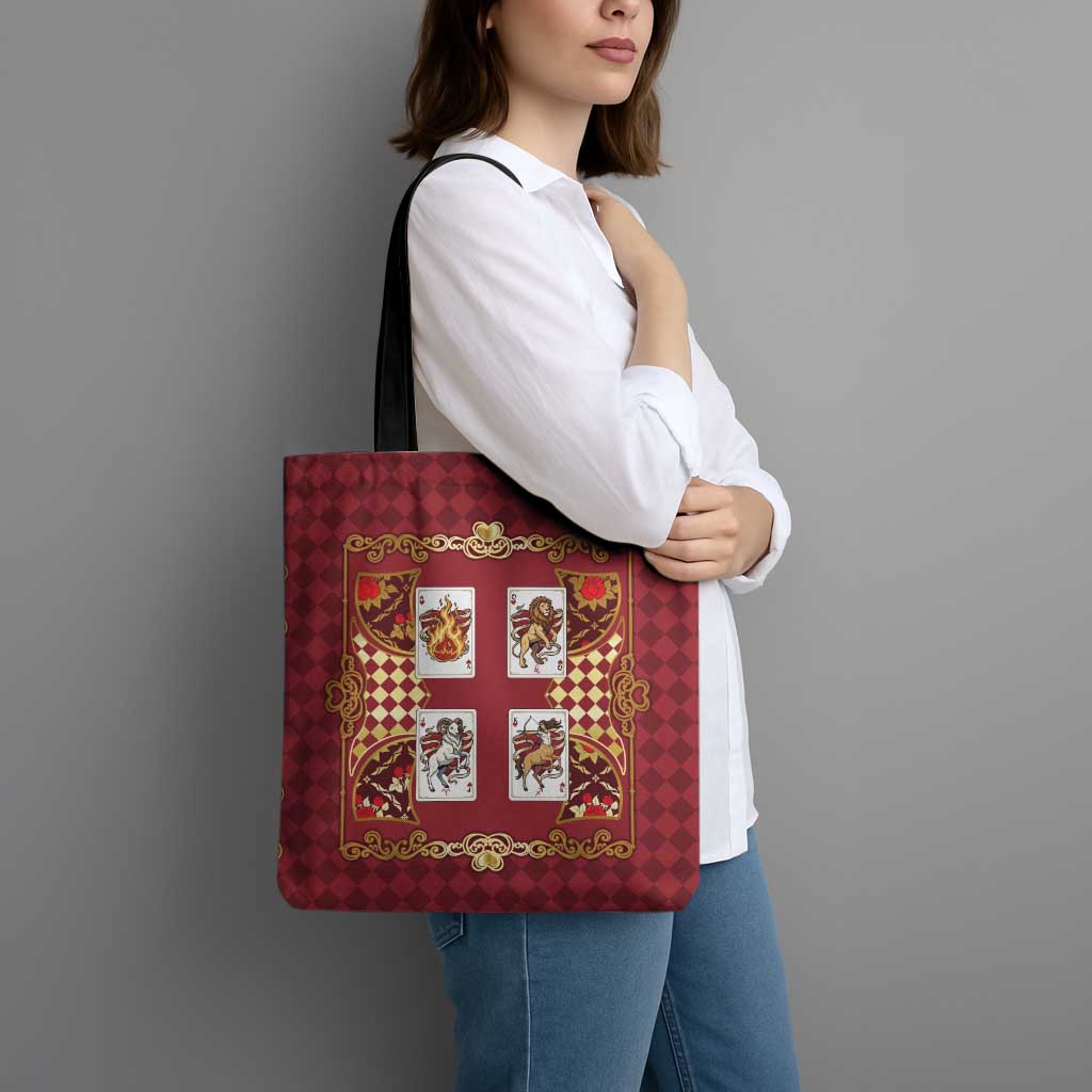 Zodiac Signs Tote Bag The Fire Element Baroque Hearts Card