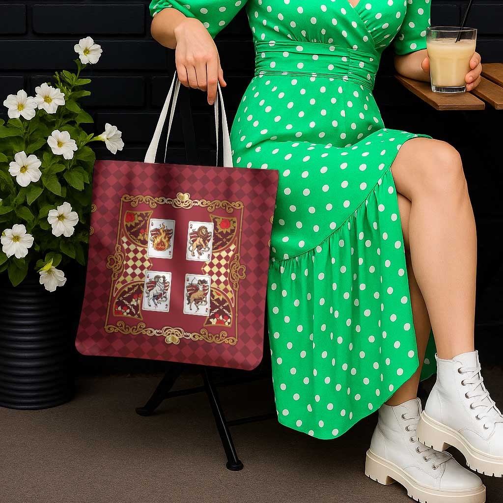 Zodiac Signs Tote Bag The Fire Element Baroque Hearts Card