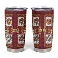 Zodiac Signs Tumbler Cup The Fire Element Baroque Hearts Card