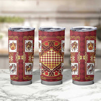 Zodiac Signs Tumbler Cup The Fire Element Baroque Hearts Card