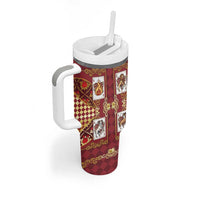 Zodiac Signs Tumbler With Handle The Fire Element Baroque Hearts Card