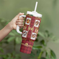 Zodiac Signs Tumbler With Handle The Fire Element Baroque Hearts Card