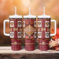 Zodiac Signs Tumbler With Handle The Fire Element Baroque Hearts Card