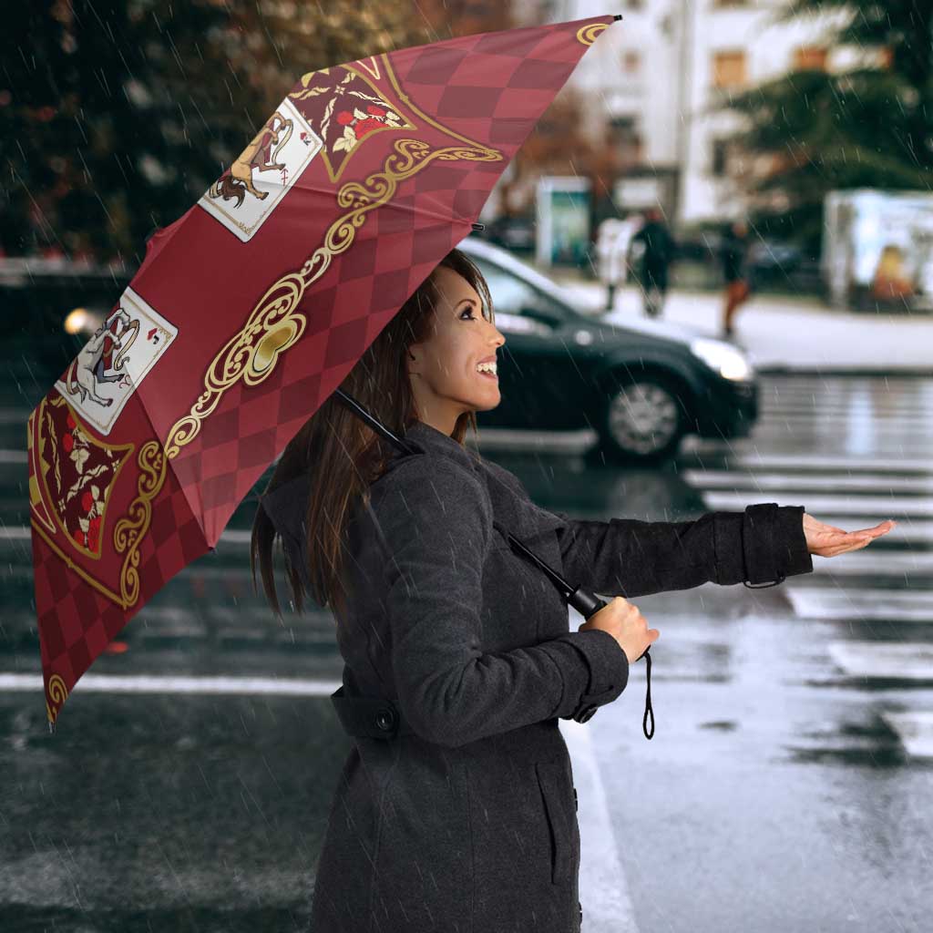 Zodiac Signs Umbrella The Fire Element Baroque Hearts Card