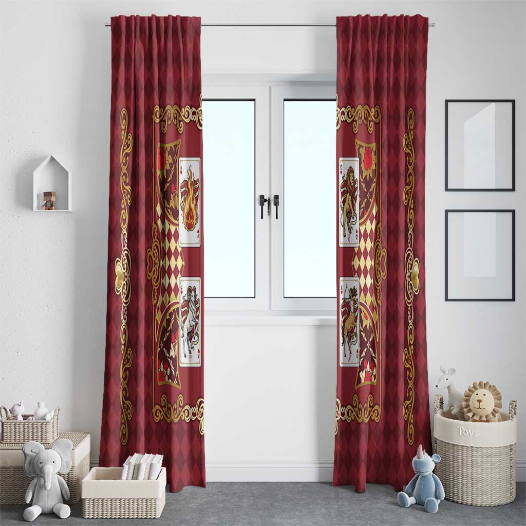 Zodiac Signs Window Curtain The Fire Element Baroque Hearts Card
