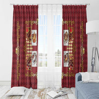 Zodiac Signs Window Curtain The Fire Element Baroque Hearts Card
