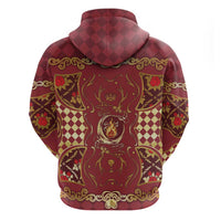 Zodiac Signs Zip Hoodie The Fire Element Baroque Hearts Card