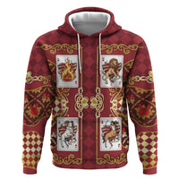 Zodiac Signs Zip Hoodie The Fire Element Baroque Hearts Card