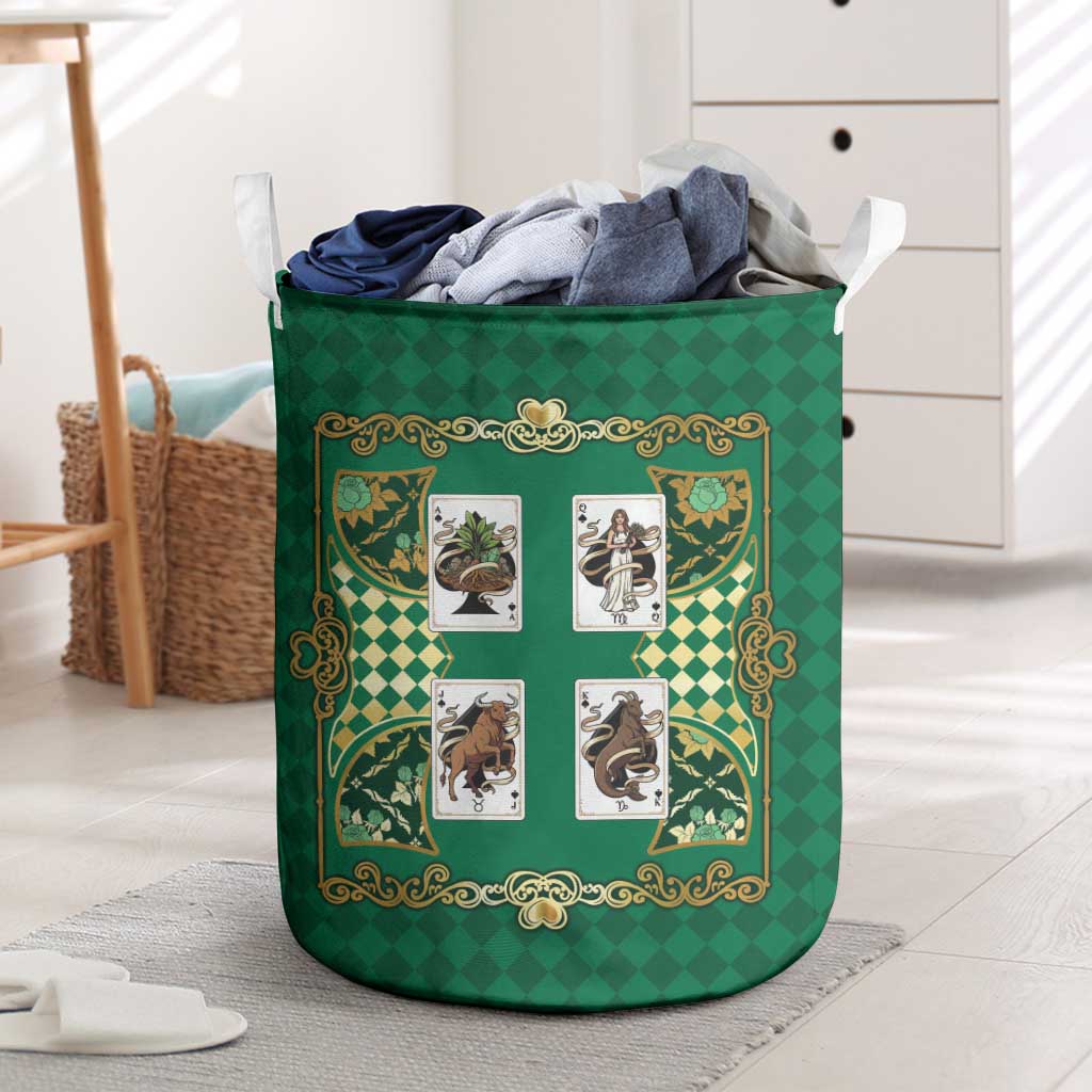 Zodiac Signs Laundry Basket The Earth Element Baroque Spades Card
