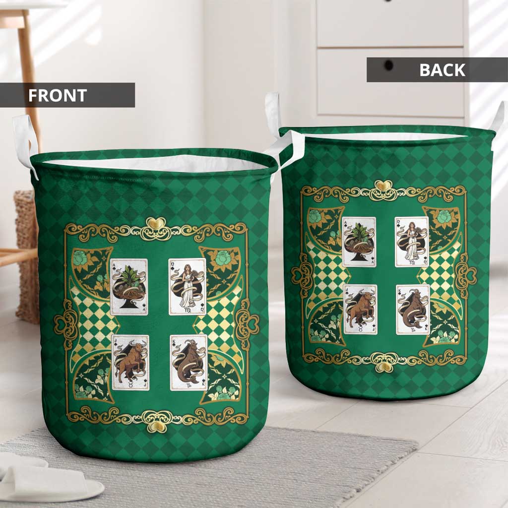 Zodiac Signs Laundry Basket The Earth Element Baroque Spades Card