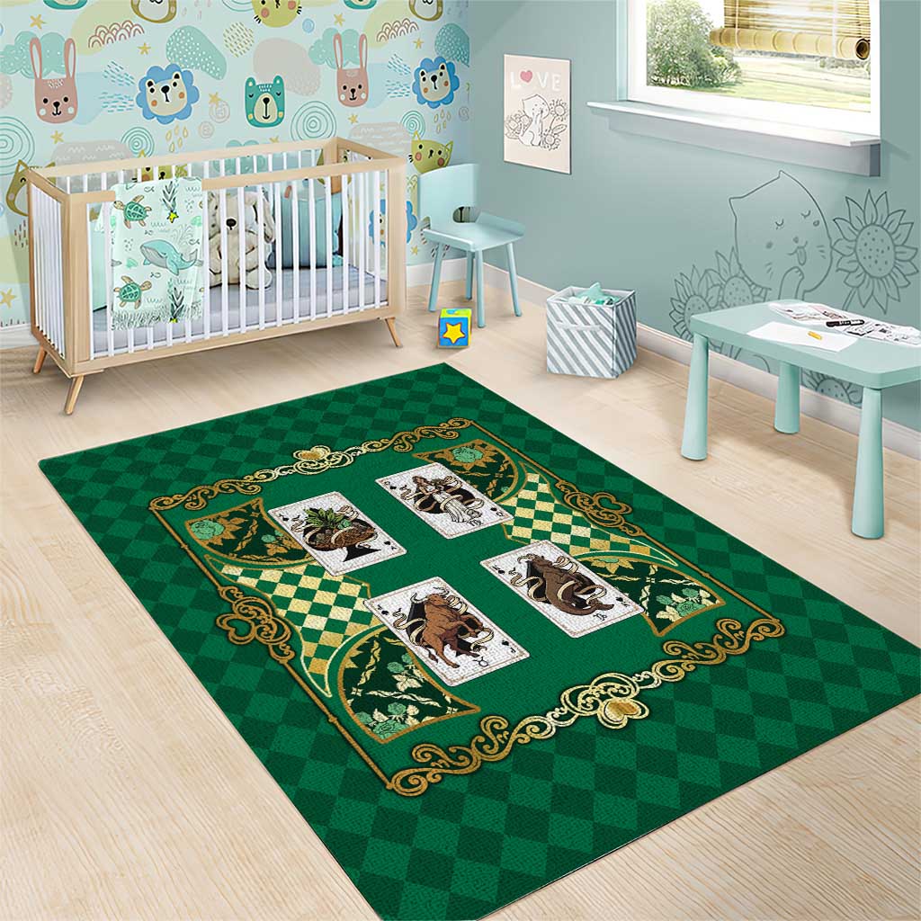 Zodiac Signs Area Rug The Earth Element Baroque Spades Card