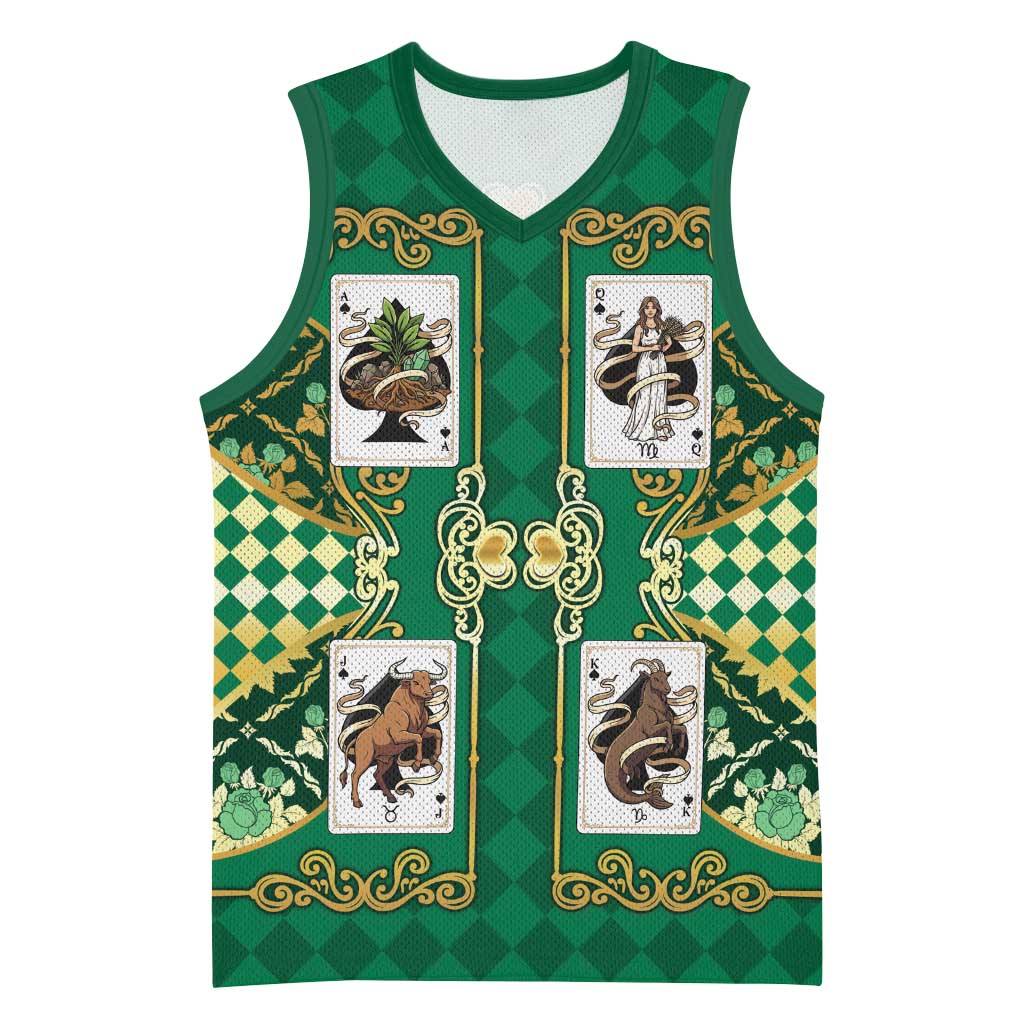 Zodiac Signs Basketball Jersey The Earth Element Baroque Spades Card