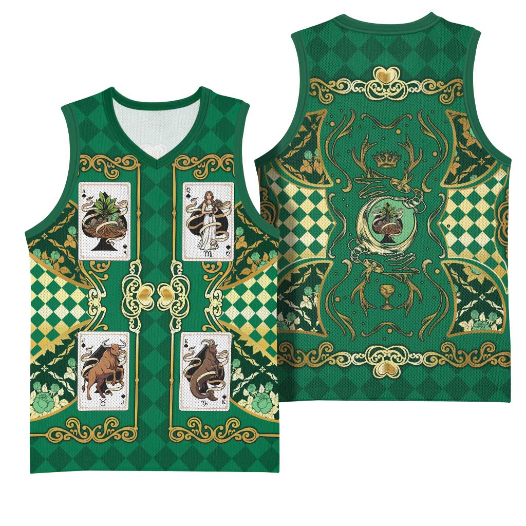Zodiac Signs Basketball Jersey The Earth Element Baroque Spades Card