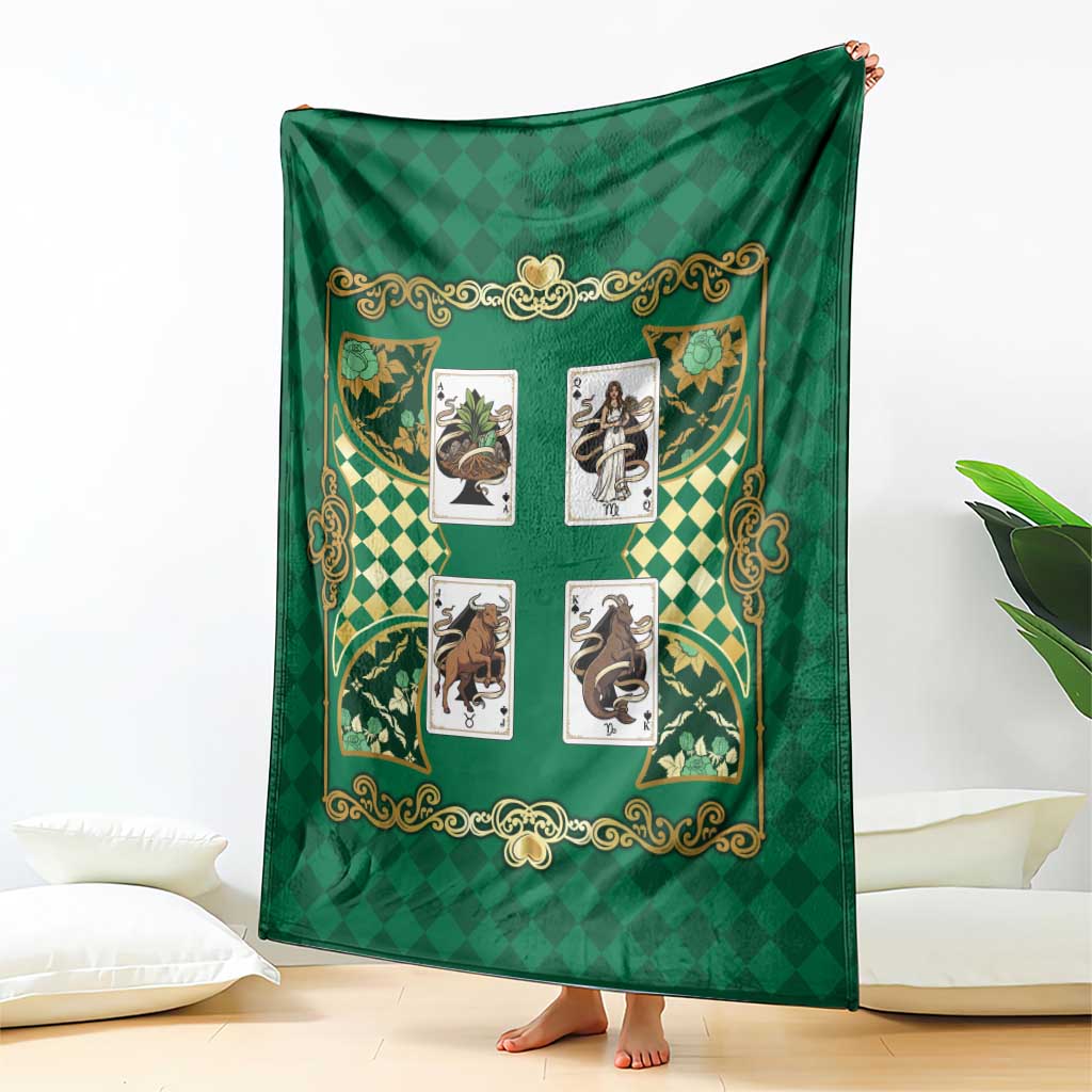 Zodiac Signs Blanket The Earth Element Baroque Spades Card