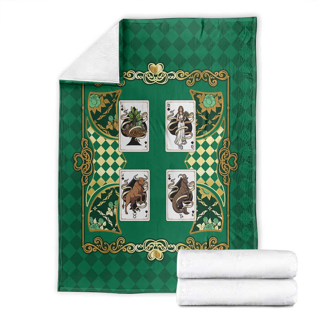 Zodiac Signs Blanket The Earth Element Baroque Spades Card