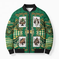 Zodiac Signs Bomber Puffer Jacket The Earth Element Baroque Spades Card