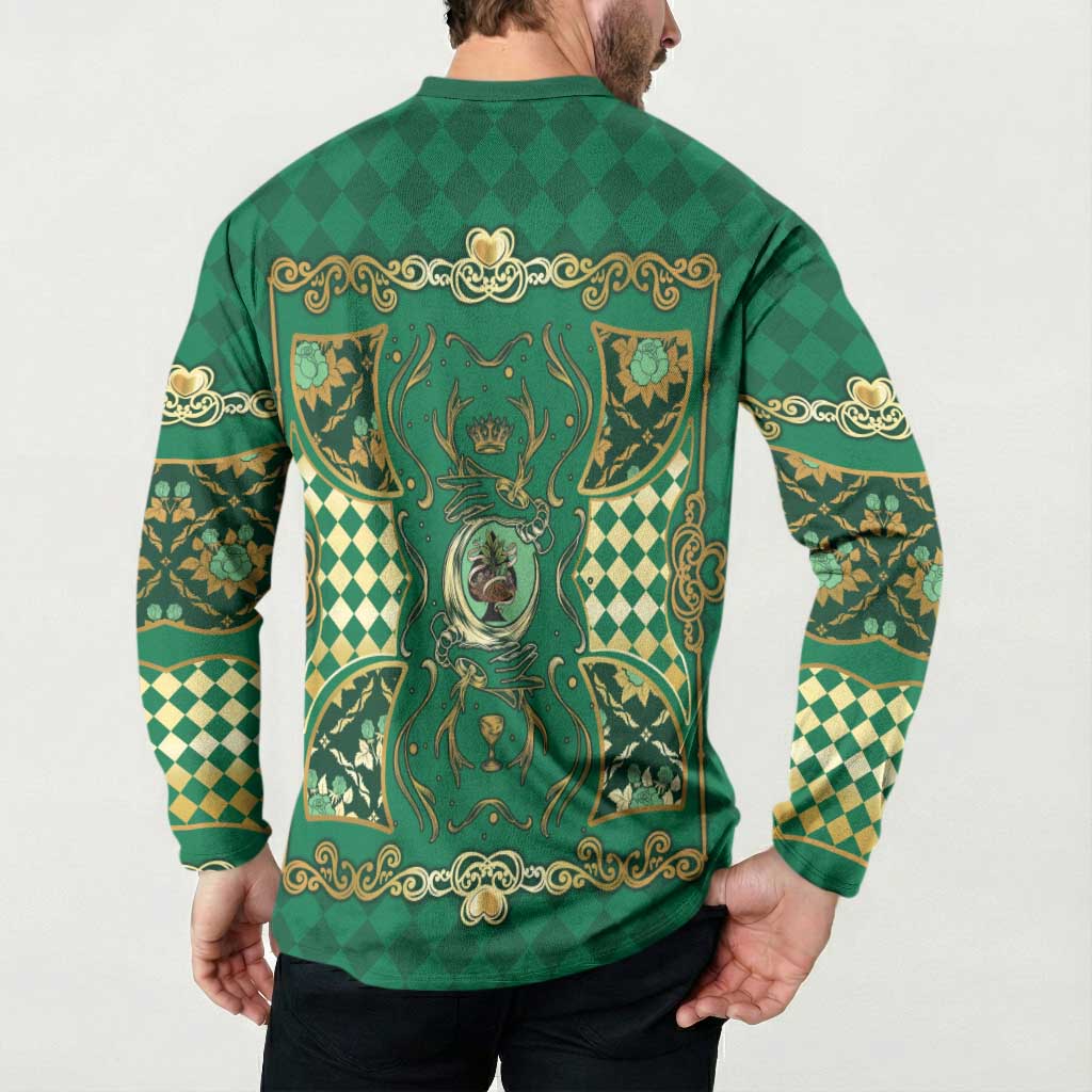 Zodiac Signs Button Sweatshirt The Earth Element Baroque Spades Card