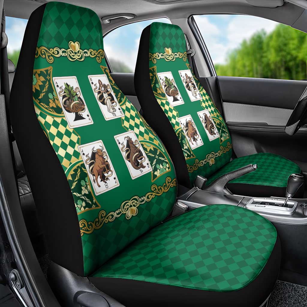 Zodiac Signs Car Seat Cover The Earth Element Baroque Spades Card