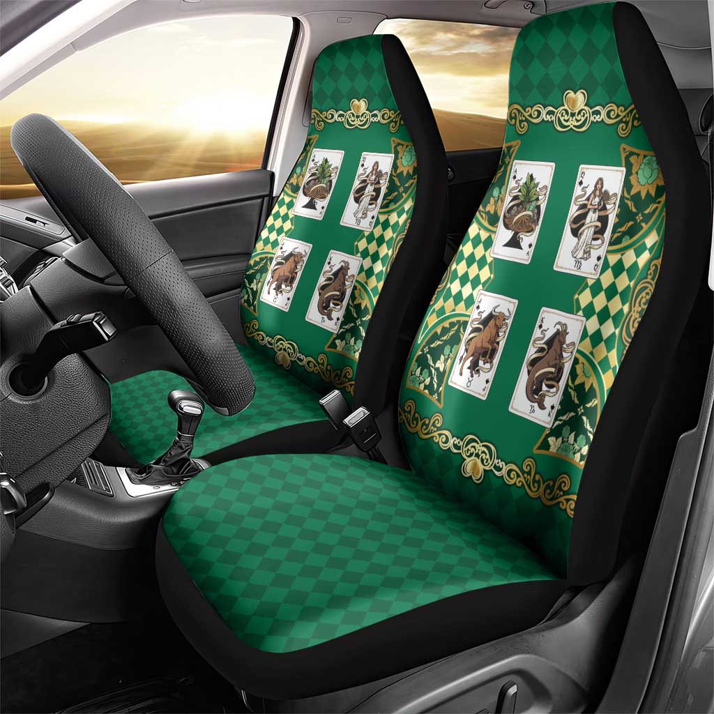 Zodiac Signs Car Seat Cover The Earth Element Baroque Spades Card