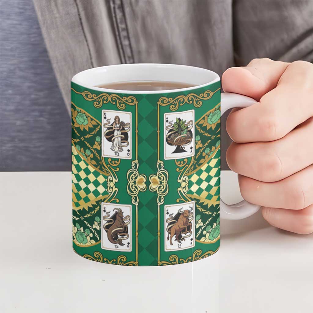 Zodiac Signs Ceramic Mug The Earth Element Baroque Spades Card