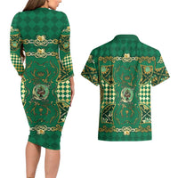 Zodiac Signs Couples Matching Long Sleeve Bodycon Dress and Hawaiian Shirt The Earth Element Baroque Spades Card