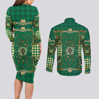 Zodiac Signs Couples Matching Long Sleeve Bodycon Dress and Long Sleeve Button Shirt The Earth Element Baroque Spades Card