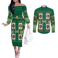 Zodiac Signs Couples Matching Off The Shoulder Long Sleeve Dress and Long Sleeve Button Shirt The Earth Element Baroque Spades Card