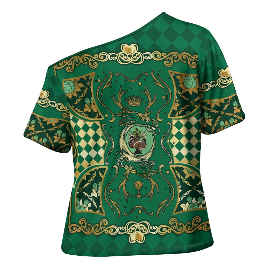 Zodiac Signs Cross Shoulder Shirt The Earth Element Baroque Spades Card