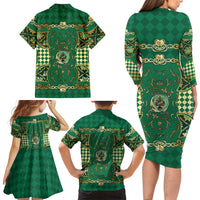 Zodiac Signs Family Matching Long Sleeve Bodycon Dress and Hawaiian Shirt The Earth Element Baroque Spades Card