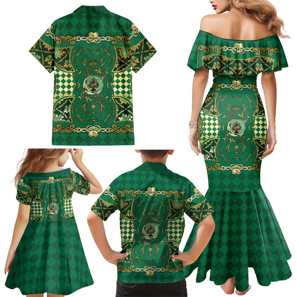 Zodiac Signs Family Matching Mermaid Dress and Hawaiian Shirt The Earth Element Baroque Spades Card