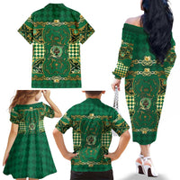 Zodiac Signs Family Matching Off The Shoulder Long Sleeve Dress and Hawaiian Shirt The Earth Element Baroque Spades Card