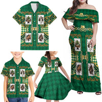Zodiac Signs Family Matching Off Shoulder Maxi Dress and Hawaiian Shirt The Earth Element Baroque Spades Card