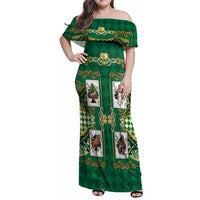 Zodiac Signs Family Matching Off Shoulder Maxi Dress and Hawaiian Shirt The Earth Element Baroque Spades Card