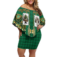 Zodiac Signs Family Matching Off Shoulder Short Dress and Hawaiian Shirt The Earth Element Baroque Spades Card