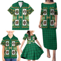 Zodiac Signs Family Matching Puletasi and Hawaiian Shirt The Earth Element Baroque Spades Card