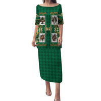 Zodiac Signs Family Matching Puletasi and Hawaiian Shirt The Earth Element Baroque Spades Card