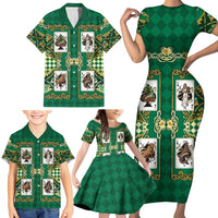 Zodiac Signs Family Matching Short Sleeve Bodycon Dress and Hawaiian Shirt The Earth Element Baroque Spades Card
