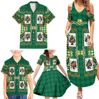 Zodiac Signs Family Matching Summer Maxi Dress and Hawaiian Shirt The Earth Element Baroque Spades Card